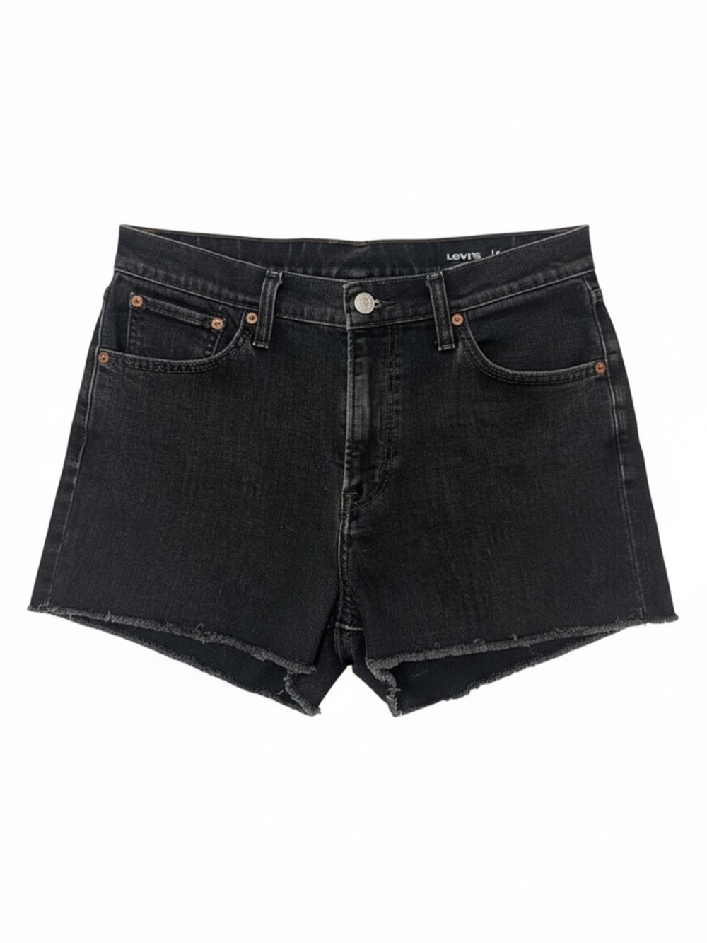 501 Levi's Black Cutoff High-Rise Denim Shorts